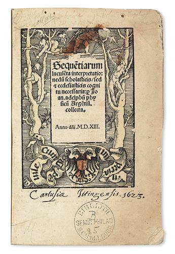 LITURGY, CATHOLIC.  Adelphus, Johannes. Seque[n]tiarum lucule[n]ta interpretatio.  Part 1 (of 2).  1513